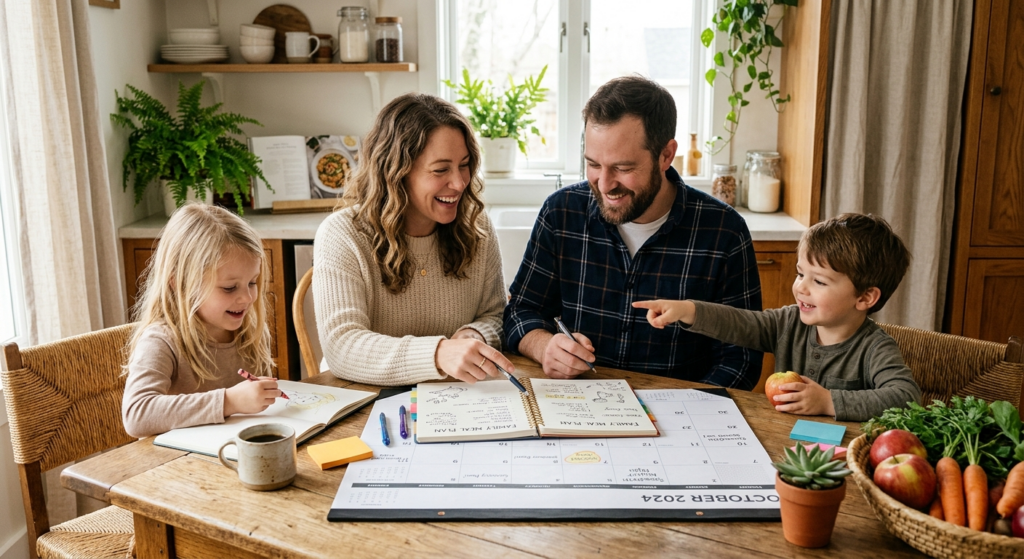 Ugentlig måltidsplan for arbejdende familier uden stress