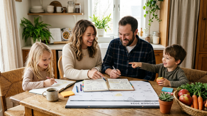 Ugentlig måltidsplan for arbejdende familier uden stress